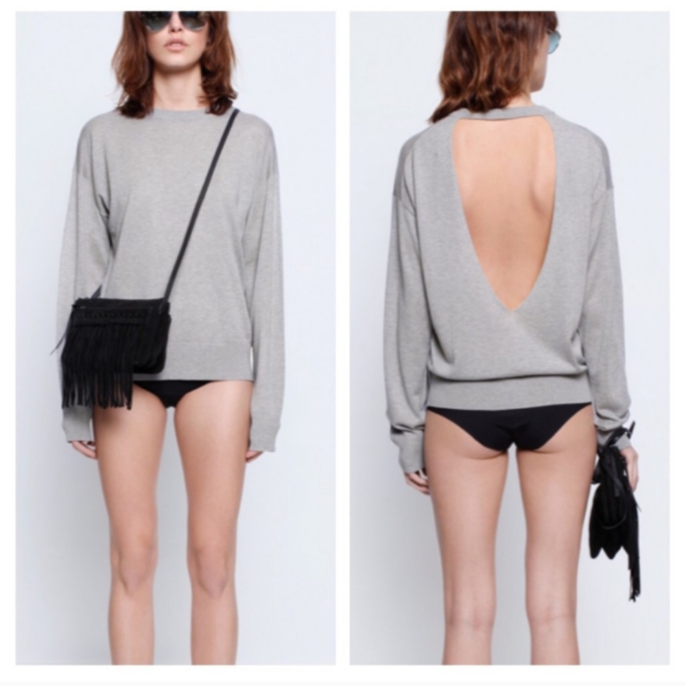 Zadig & Voltaire Silk Cashmere Kansy Deluxe Open Back Lightweight Sweater